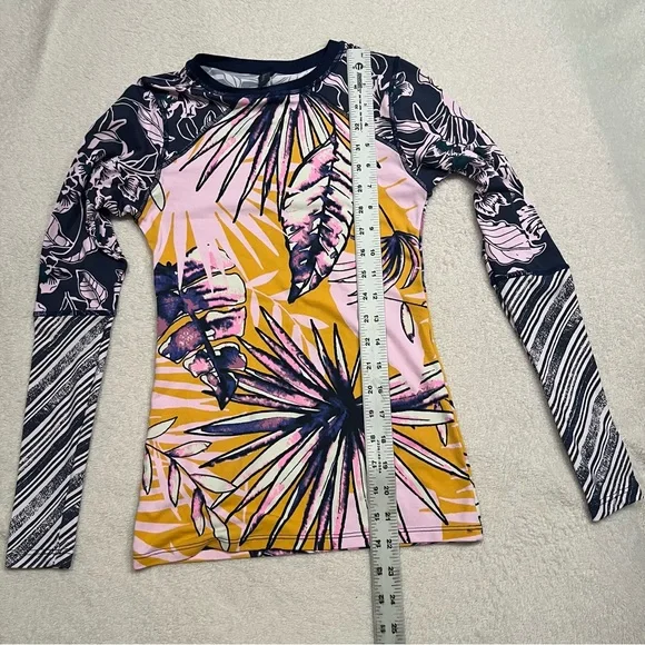 Maaji Swimwear Boa Noite Tropical Floral Long Sleeve Rash Guard Size Small - Picture 6 of 7